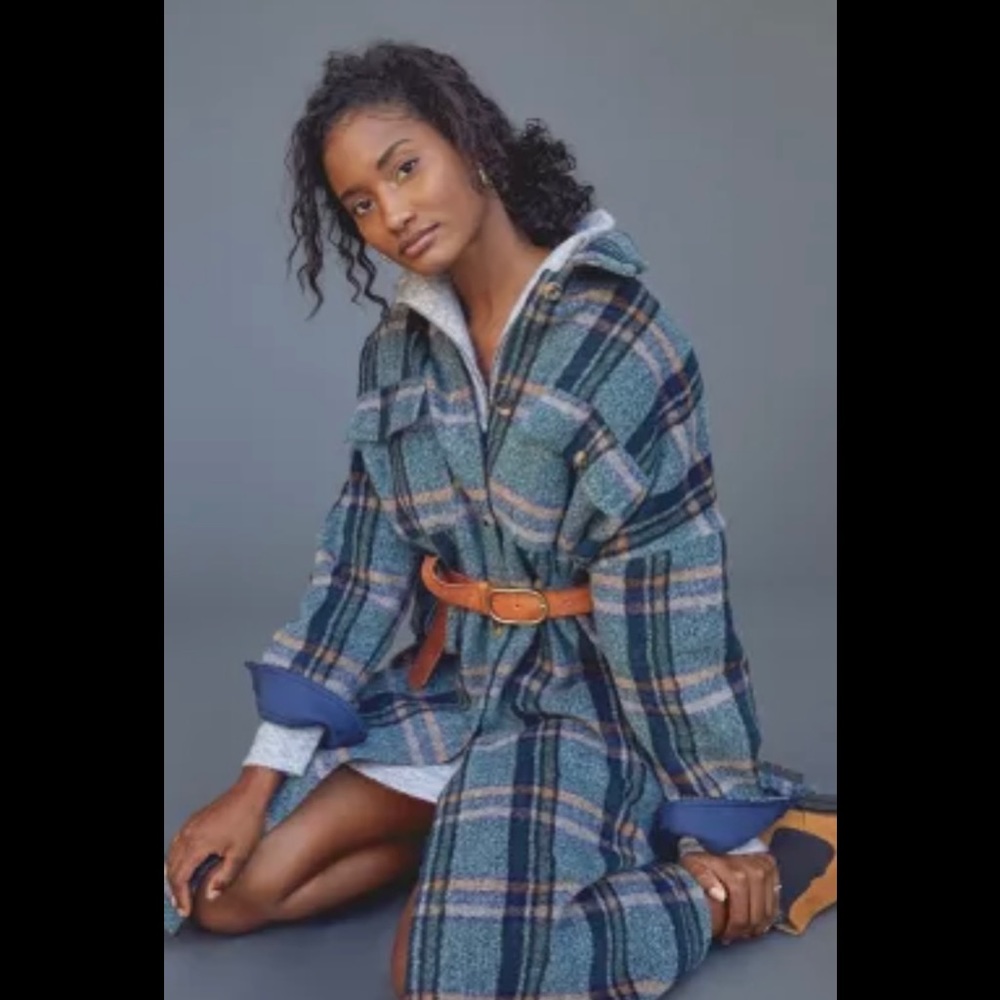 Anthropologie Bobbie Plaid Shirt Jacket